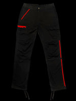 Pantalon cargo noir flocage rouge avant SCAR